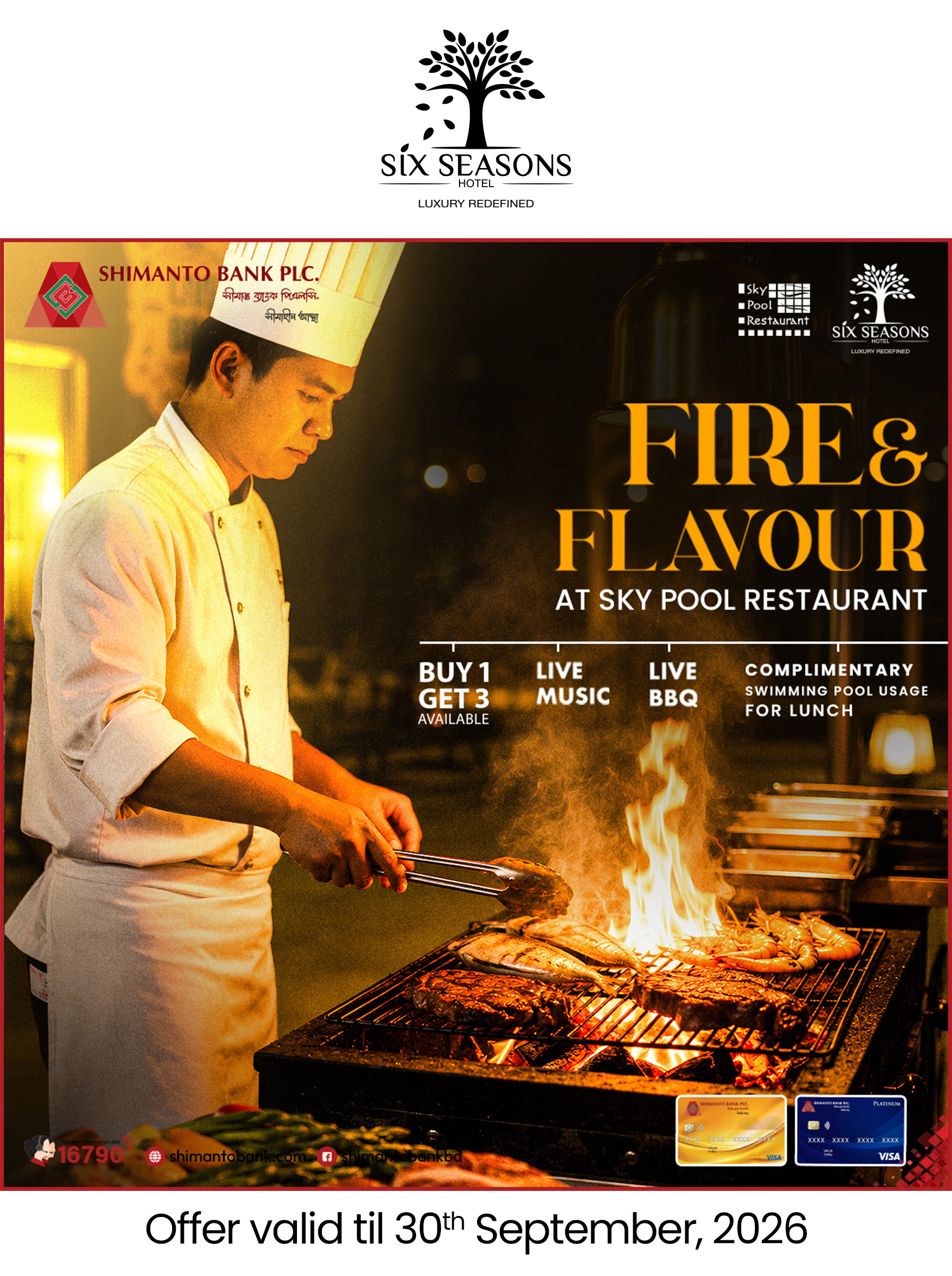 Buy 1 Get 3 Offer at Six Seasons